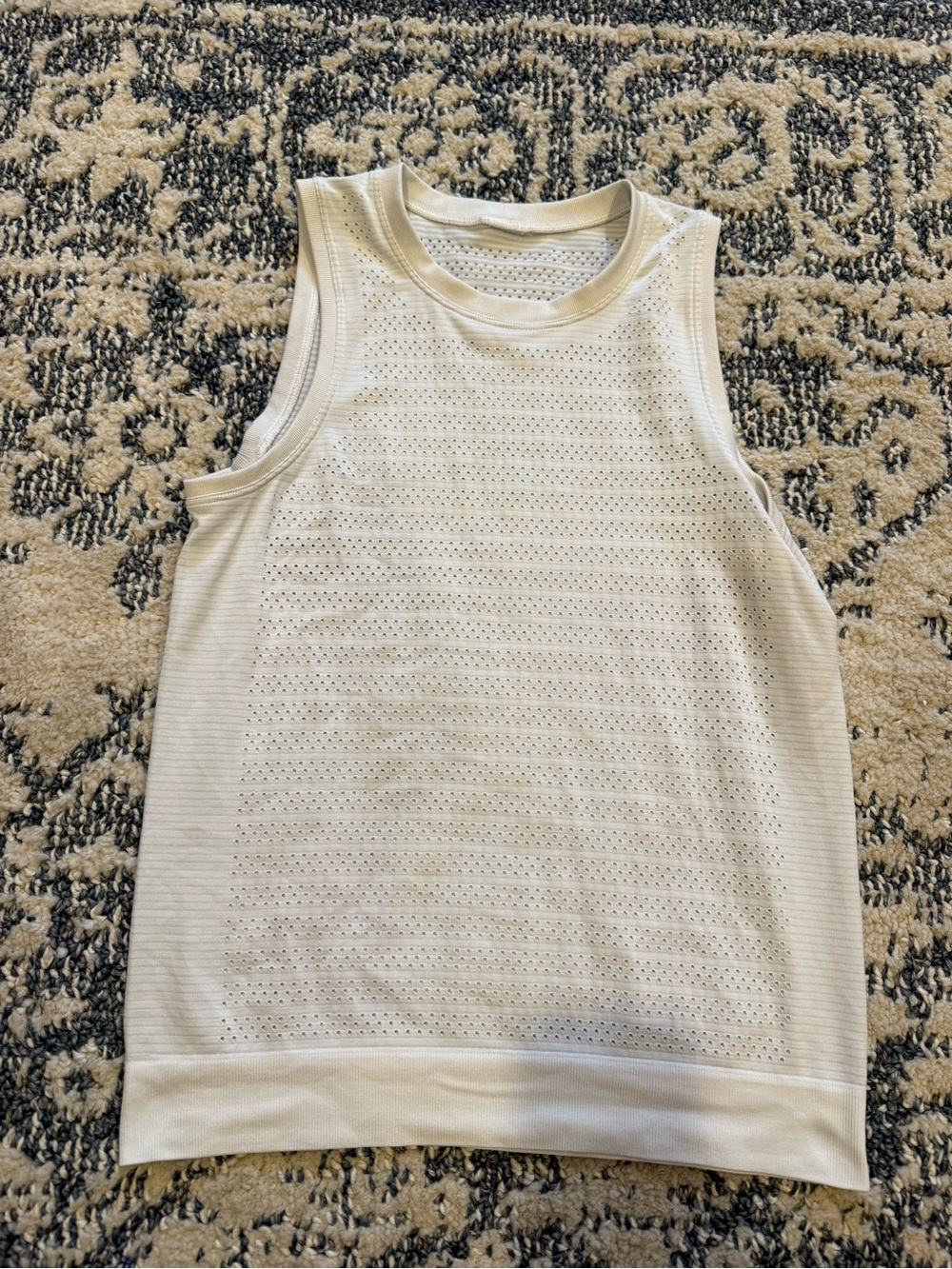 lululemon athletica Cream Perforated Tank Top